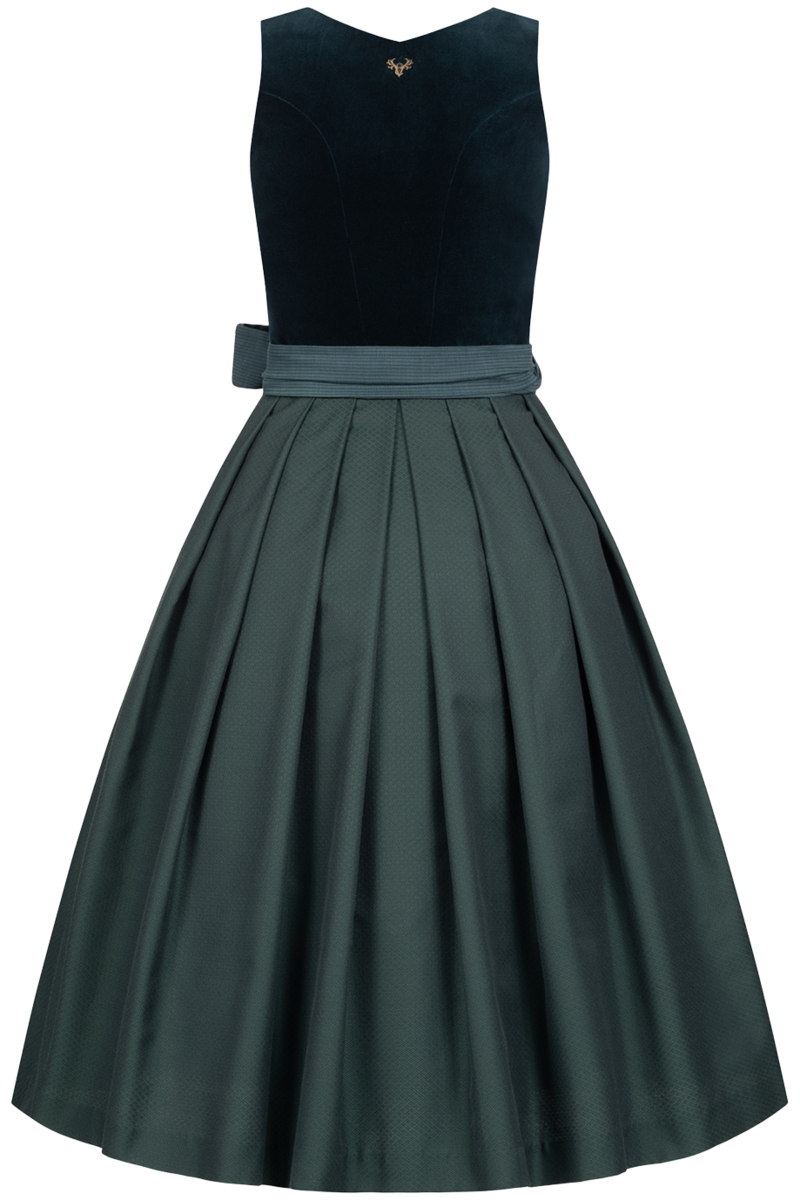 Samtdirndl herzfrmiger Ausschnitt velvet midnight petrol Bild 2