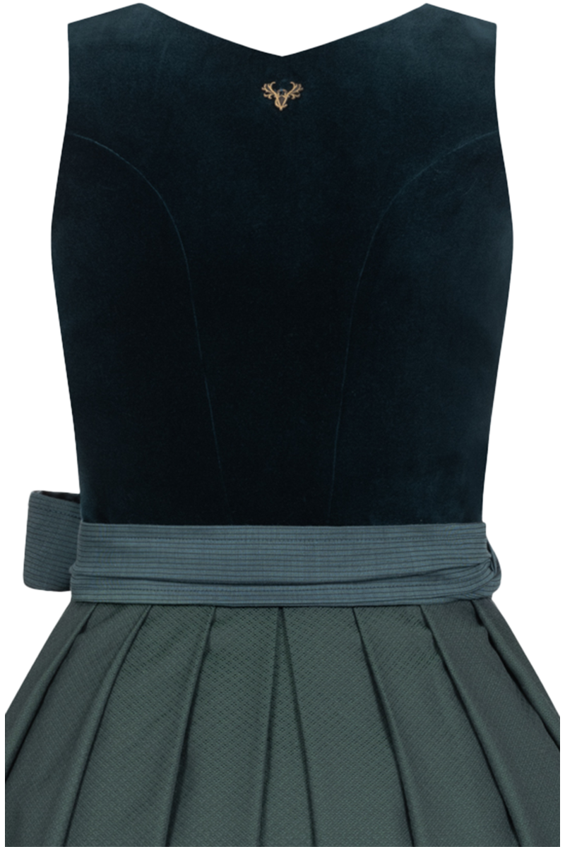 Samtdirndl herzfrmiger Ausschnitt velvet midnight petrol Bild 2