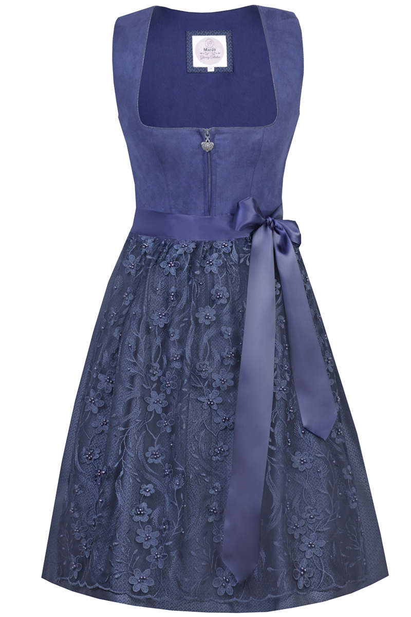 Midi-Dirndl mit Veloursoberteil deep ocean blue