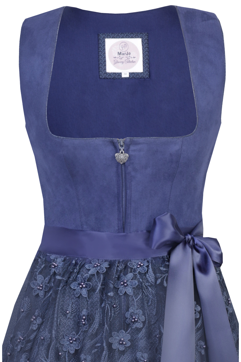 Midi-Dirndl mit Veloursoberteil deep ocean blue Bild 2