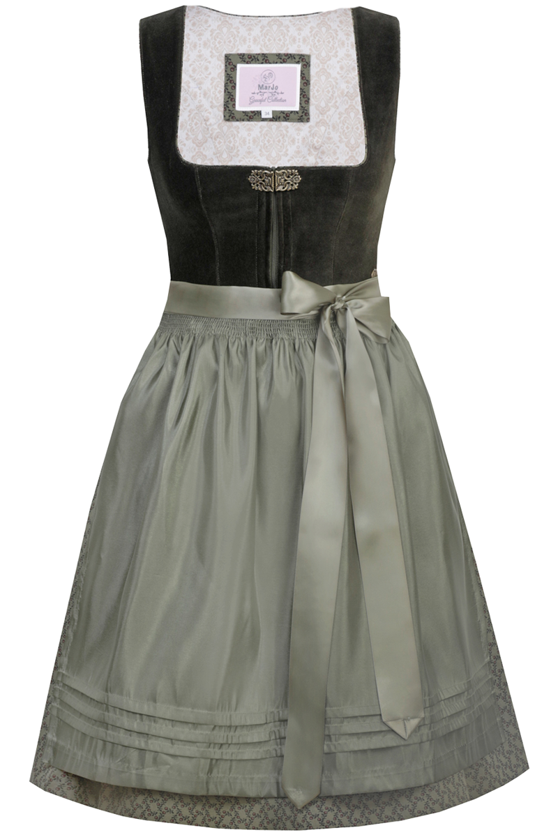 Midi-Dirndl mit Samtoberteil olive moos