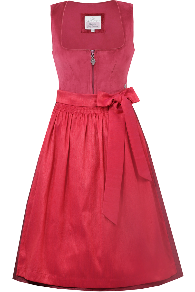 Samtdirndl Midi magenta