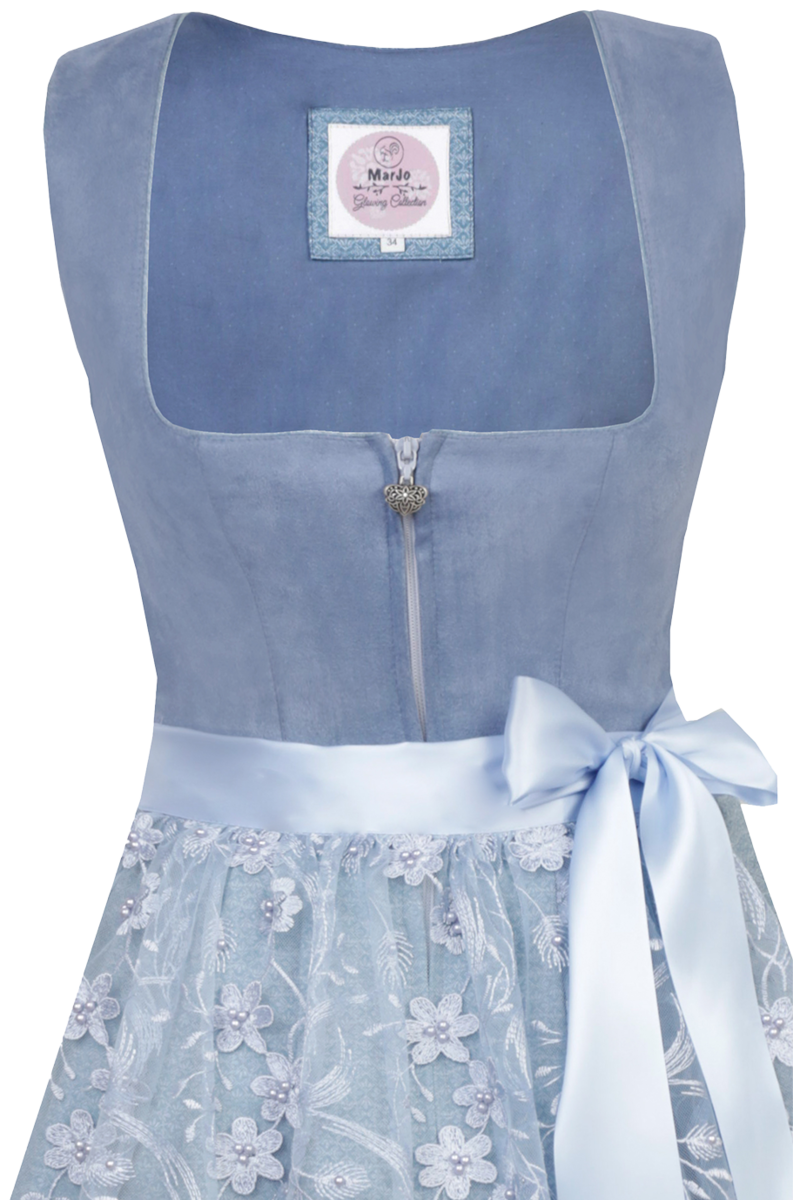 Mini-Dirndl mit Veloursoberteil light denim Bild 2