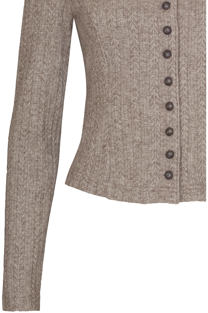 Dirndljacke Zopfstrick taupe Bild 2