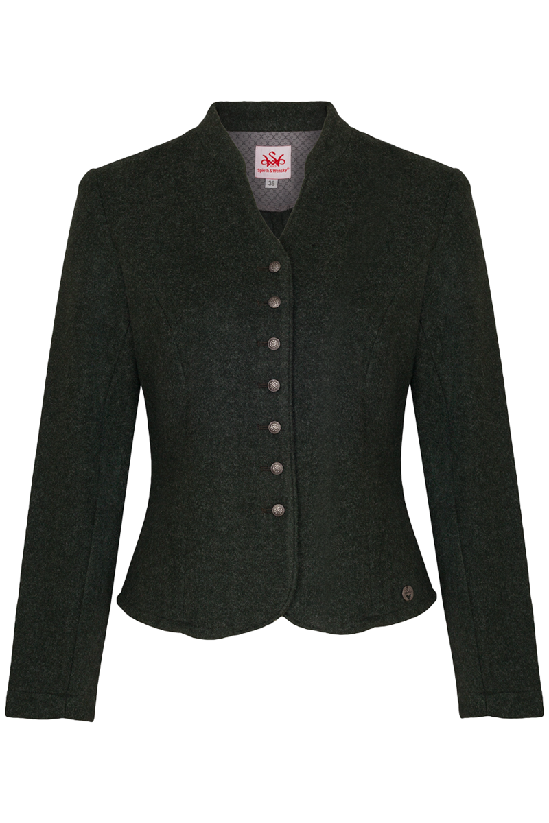 Damen Trachtenblazer Walkjacke dunkelgrn