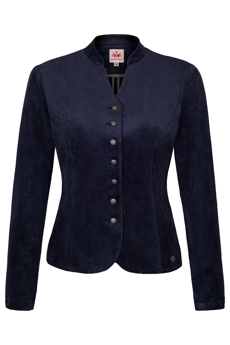 Dirndl Samtjacke blau