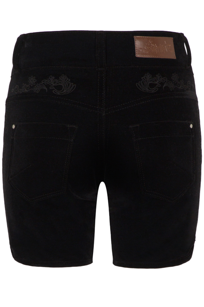 Damen 'Lederhose' aus Samt Longshort schwarz Bild 2