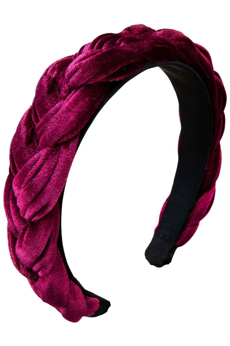 Damen Haarreif Samt bordeaux