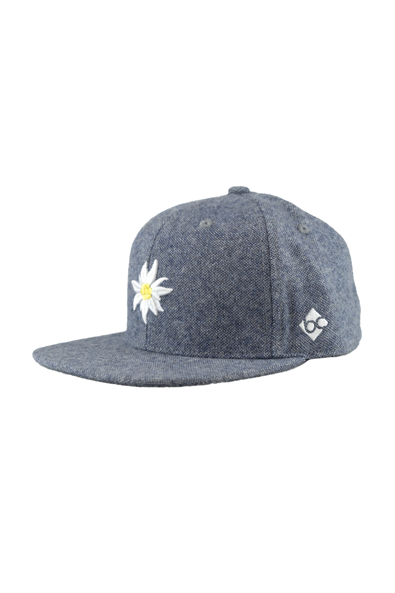 Cap Flanell Edelwei Snapback hellblau