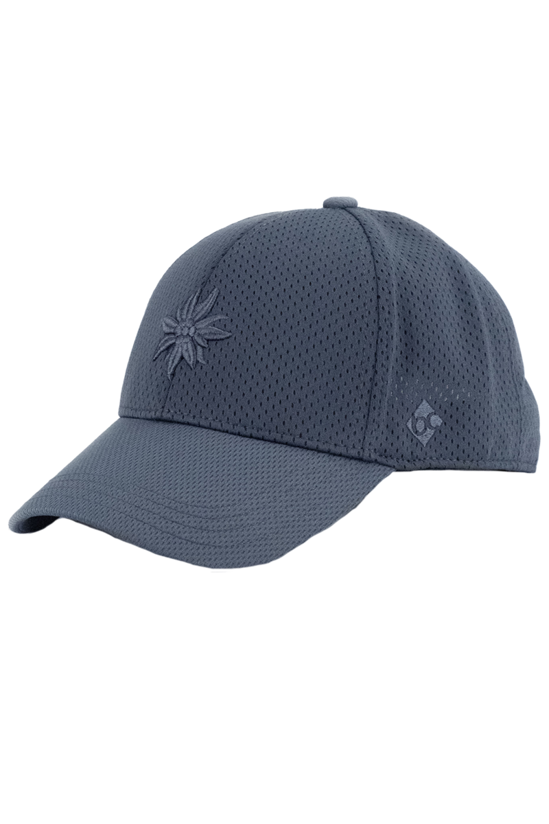 Herren Curved Cap Edelwei-Stickerei dunkelgrau