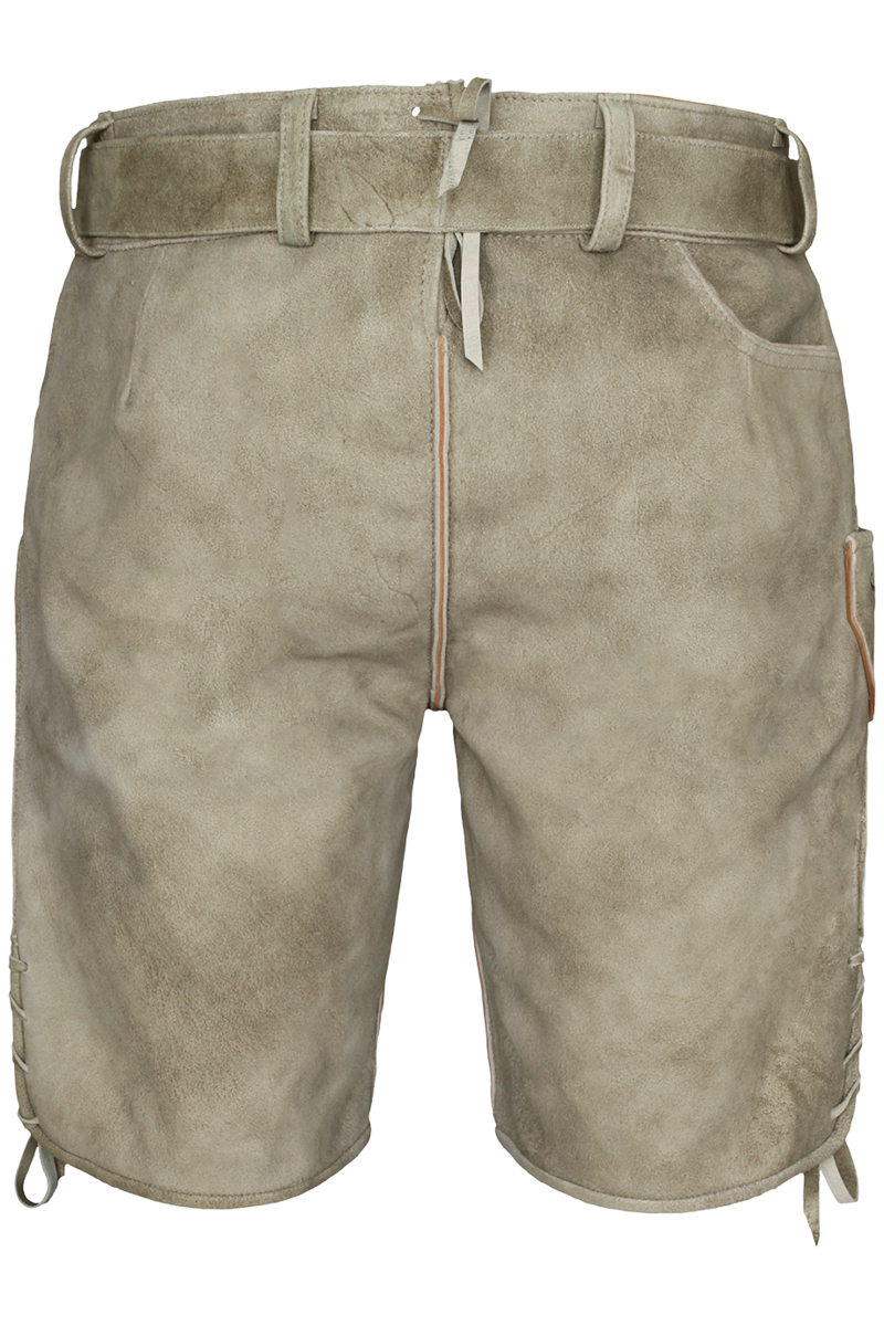 Herren Lederhose kurz mit Grtel eiche Bild 2