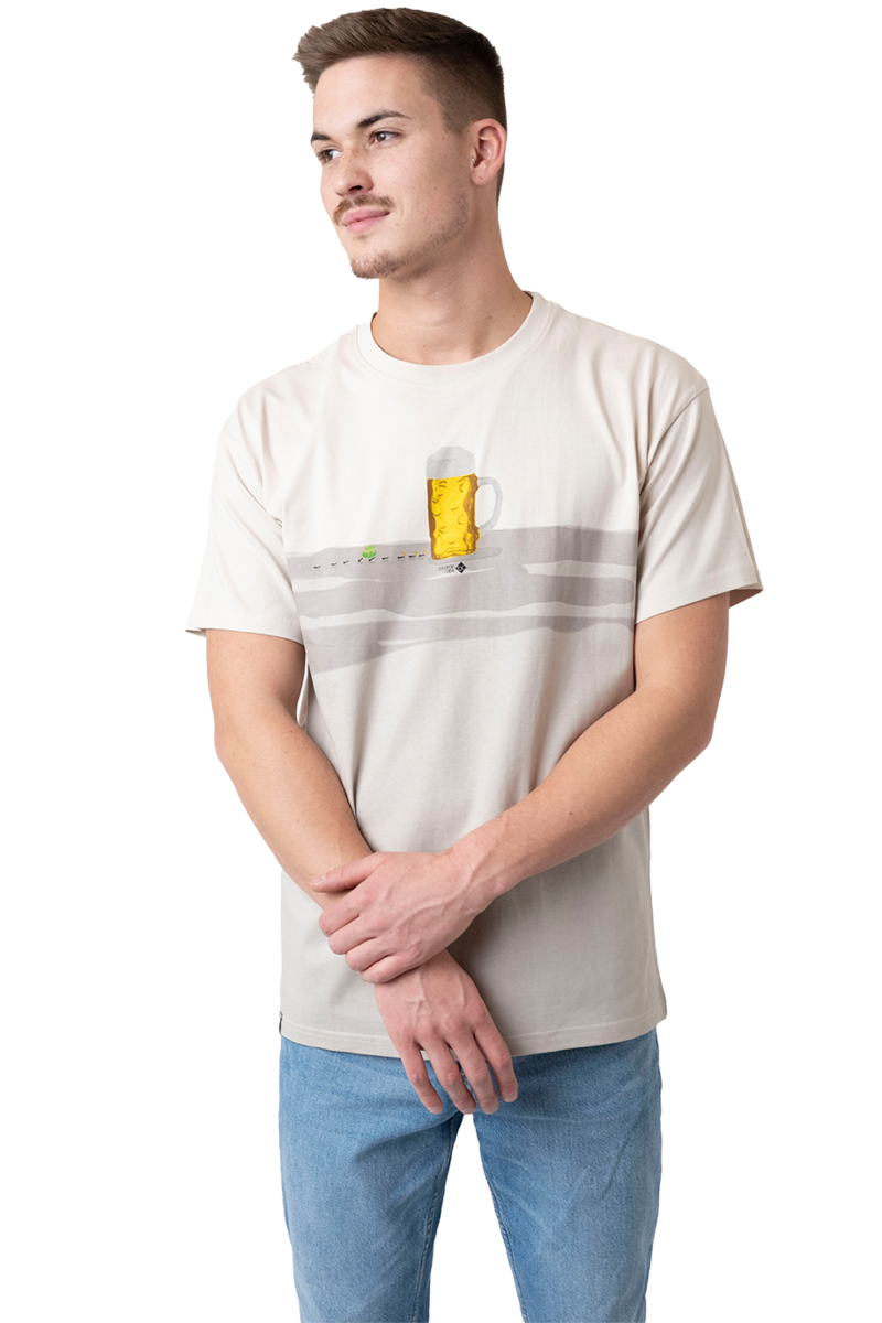 Herren Trachtenshirt Helles Bier hellbeige Bild 2