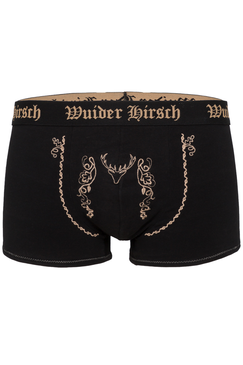 Herren Boxershorts Unterwsche 'Wuider Hirsch' schwarz