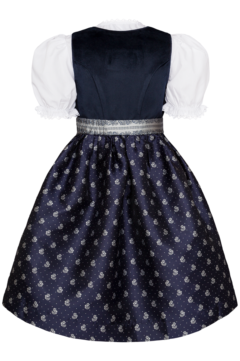 Kinder Samtdirndl mit Bluse marine Bild 2