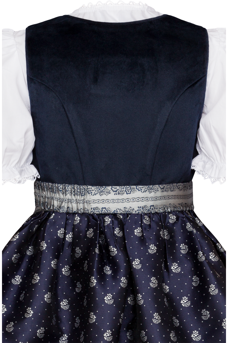 Kinder Samtdirndl mit Bluse marine Bild 2