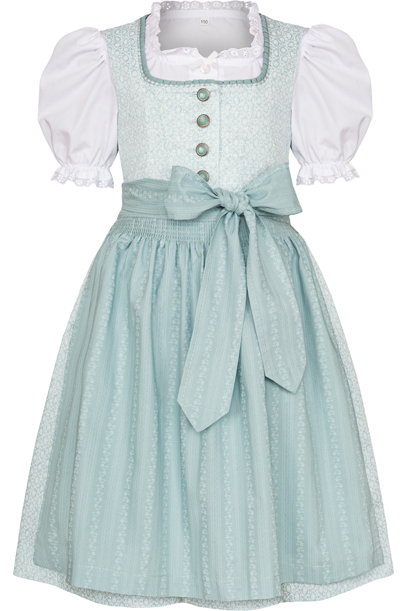 Kinder Dirndl mit Bluse mintgrn