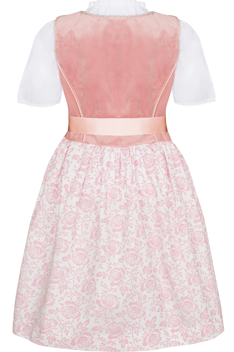 Kinder-Samtdirndl mit Bluse altrosa Bild 2