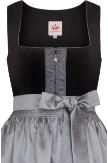 Samtdirndl Midi schwarz