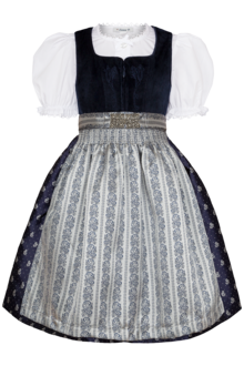 Kinder Samtdirndl mit Bluse marine