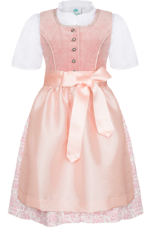 Kinder-Samtdirndl mit Bluse altrosa