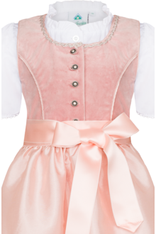 Kinder-Samtdirndl mit Bluse altrosa