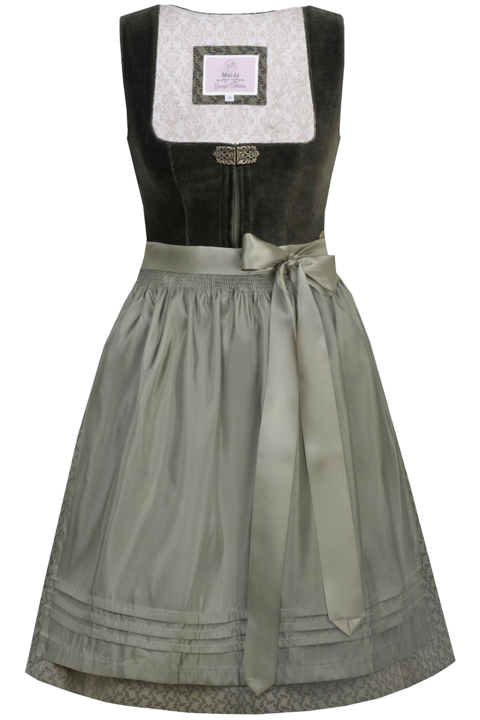 Midi-Dirndl mit Samtoberteil olive moos