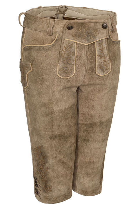 Damen Lederhosehose knielang whisky