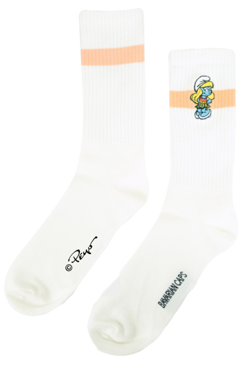 Damen Socken Schlumpfine wei