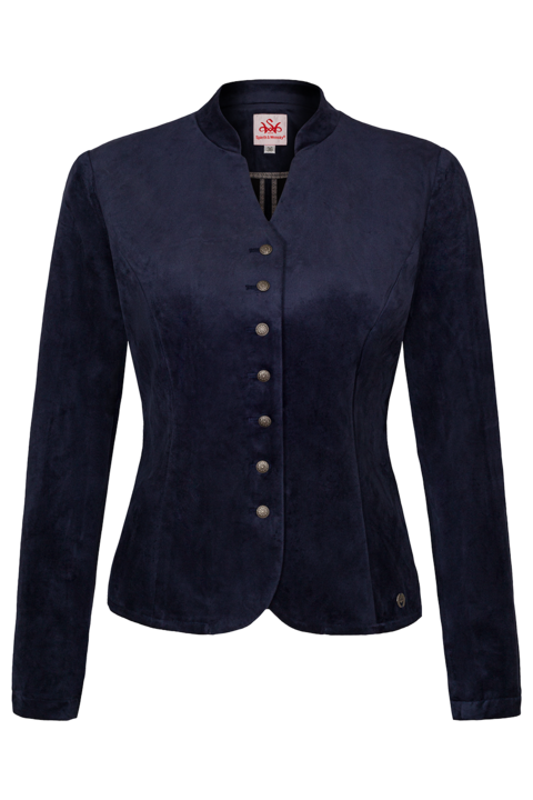 Dirndl Samtjacke blau