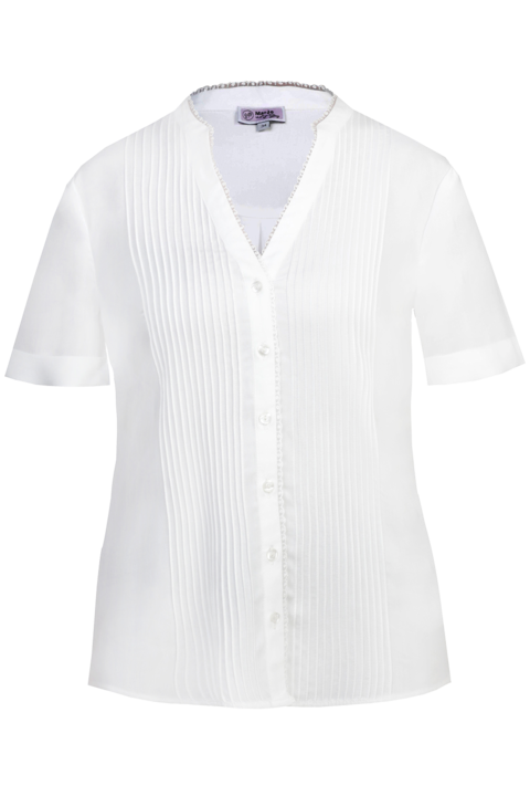 Trachtenbluse mit kurzen rmeln offwhite