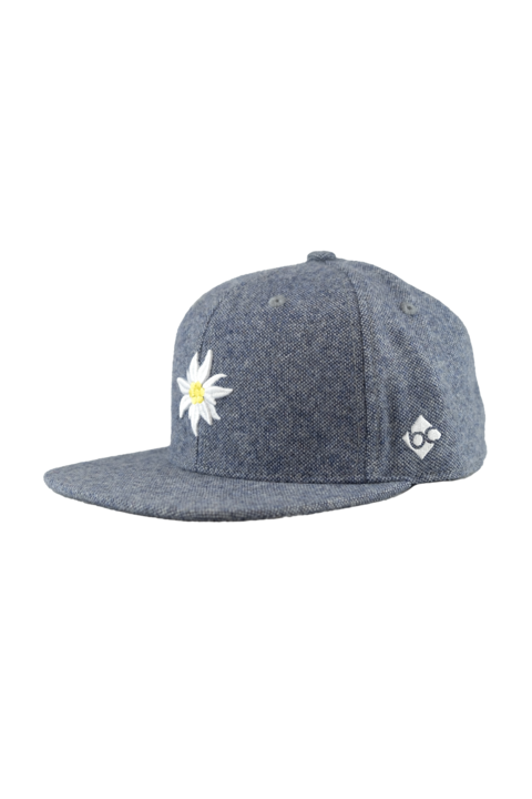 Cap Flanell Edelwei Snapback hellblau