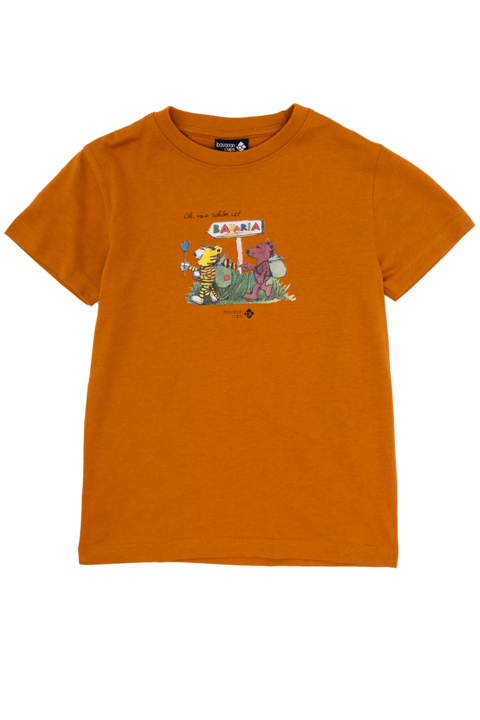 Kinder T-Shirt 'oh wie schn ist Bavaria' orange